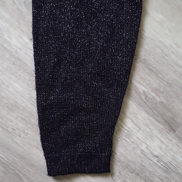 V- Neck Sparkle Black Button Down Sweater by Amanda Smith (Large) - Picture 7 of 10
